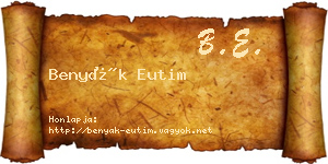 Benyák Eutim névjegykártya